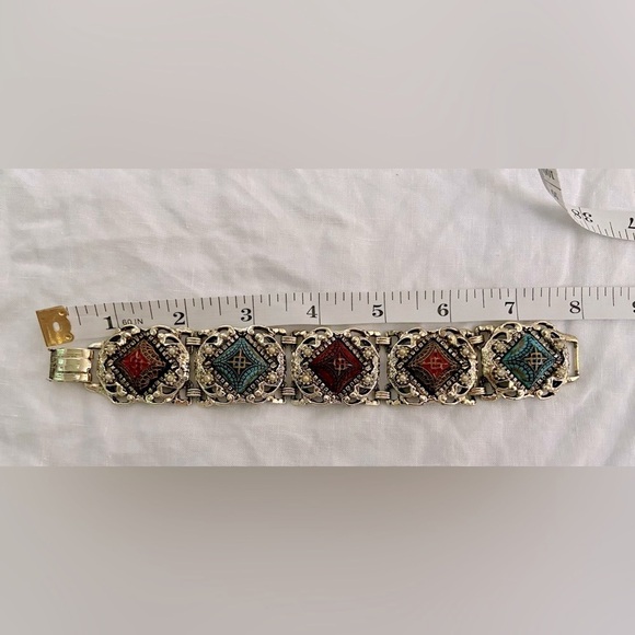 Women’s vintage chunky colourful Moroccan Matrix Bracelet - Picture 8 of 9